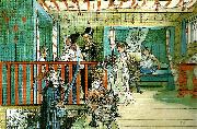 Carl Larsson namnsdag pa harbret china oil painting artist
